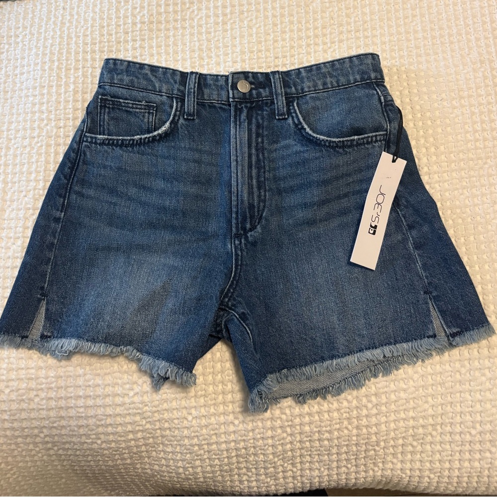 Joe’s Blue Denim High-Rise Frayed Hem Shorts from Nordstrom Rack